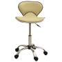 Silla de oficina de cuero sintético crema