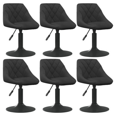 Sillas de comedor giratorias 6 unidades terciopelo negro