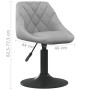 Sillas de comedor giratorias 6 uds de terciopelo gris claro