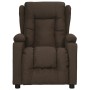 Silla de masaje elevable de tela marrón oscuro