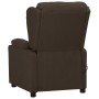 Silla de masaje elevable de tela marrón oscuro
