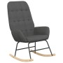 Sillón mecedora con taburete tela gris oscuro