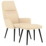 Sillón de relax con reposapiés de tela color crema