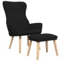 Sillón de relax con taburete tela negro