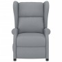 Sillón orejero reclinable eléctrico de tela gris claro