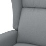 Sillón orejero reclinable eléctrico de tela gris claro