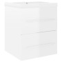 Mueble con lavabo madera de ingeniería blanco brillo