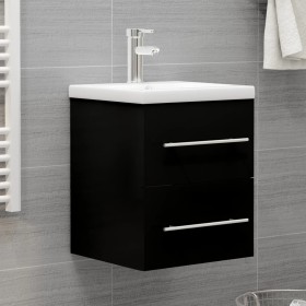 Mueble con lavabo madera de ingeniería negro