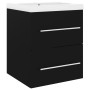 Mueble con lavabo madera de ingeniería negro