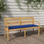 Banco Batavia con cojín azul madera maciza de teca 150 cm