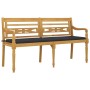 Banco Batavia con cojín antracita madera maciza de teca 150 cm