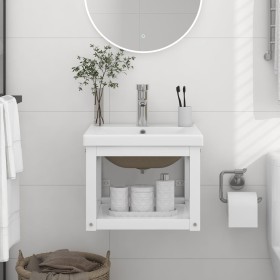 Estructura de baño con lavabo incorporado hierro blanco