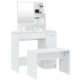 Juego de tocador blanco brillante 86,5x35x136 cm