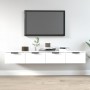 Armarios de pared 2 unidades contrachapada blanco 68x30x20 cm