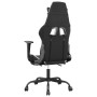 Silla gaming con reposapiés cuero sintético negro blanco