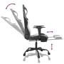 Silla gaming con reposapiés cuero sintético negro blanco