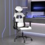 Silla gaming cuero sintético blanco y negro