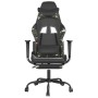 Silla gaming con reposapiés cuero sintético negro camuflaje