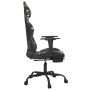 Silla gaming con reposapiés cuero sintético negro camuflaje