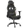 Silla gaming con reposapiés cuero sintético negro camuflaje