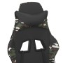 Silla gaming con reposapiés cuero sintético negro camuflaje