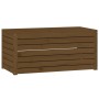 Juego cajas de jardín 4 pzs madera maciza pino gris marrón miel
