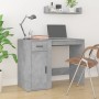 Escritorio con armario contrachapada gris hormigón