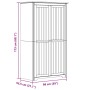 Armario BODO madera maciza de pino gris 99x53,5x173 cm