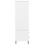 Armario patas de metal OSLO madera maciza blanco 90x55x172,5 cm
