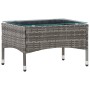 Mesa de centro de ratán sintético gris 60x40x36 cm