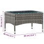 Mesa de centro de ratán sintético gris 60x40x36 cm