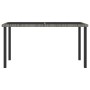 Mesa de comedor para jardín ratán sintético gris 140x70x73 cm