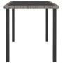 Mesa de comedor para jardín ratán sintético gris 140x70x73 cm