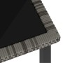Mesa de comedor para jardín ratán sintético gris 140x70x73 cm