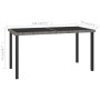 Mesa de comedor para jardín ratán sintético gris 140x70x73 cm
