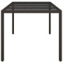 Mesa jardín vidrio templado ratán sintético marrón 190x90x75 cm