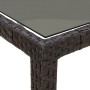 Mesa jardín vidrio templado ratán sintético marrón 190x90x75 cm