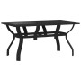 Mesa de jardín acero y vidrio negra 140x70x70 cm