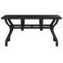 Mesa de jardín acero y vidrio negra 140x70x70 cm