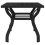Mesa de jardín acero y vidrio negra 140x70x70 cm