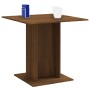 Mesa de comedor madera contrachapada roble marrón 80x80x75 cm