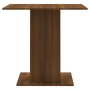 Mesa de comedor madera contrachapada roble marrón 80x80x75 cm