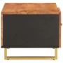 Mesa de centro madera maciza de mango negro marrón 80x50x40 cm