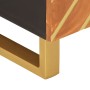 Mesa de centro madera maciza de mango negro marrón 80x50x40 cm