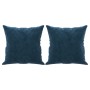 Cojines decorativos 2 uds terciopelo azul 40x40 cm