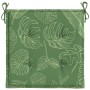 Cojines de silla 4 uds tela estampado de hojas 40x40x3 cm