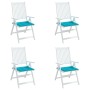 Cojines para silla de jardín 4 uds tela turquesa 40x40x3 cm