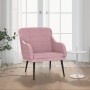 Sillón de terciopelo rosa 63x76x80 cm