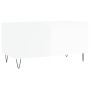 Mesa de centro madera contrachapada blanco brillo 90x44,5x45 cm