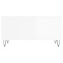 Mesa de centro madera contrachapada blanco brillo 90x44,5x45 cm